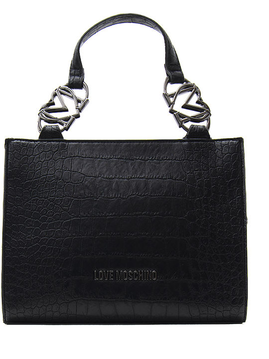 Moschino Damenhandtasche Croco aus Kunstleder