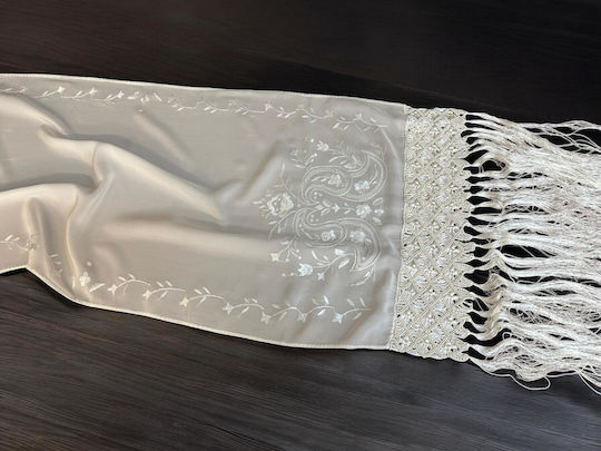 Linea Home Runner Mătăsos Cu Broderie Aeria Ecru 50x150 cm