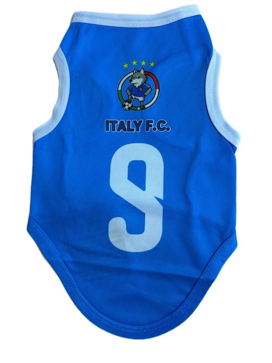 Replica Hundeshirts National Italien 9 Weiß Blau 180826-08