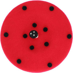 Damen Wollbaskenmütze ButicCochet Einheitsgröße Pilzförmiges Design Quasten Rot Bsc547