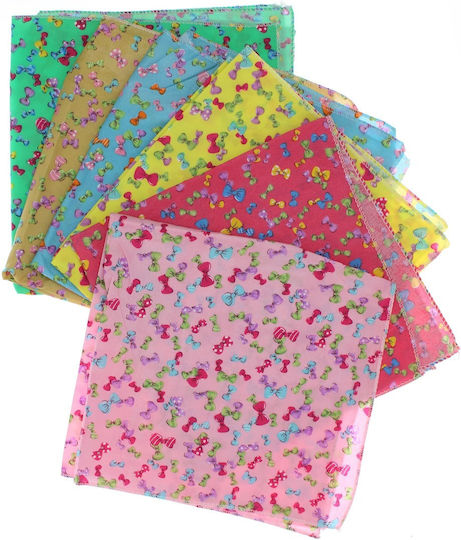 Set 6 Bentite Pentru Păr Copii ButicCochet 50x50 Cm Bumbac Design Fundiță Multicolor