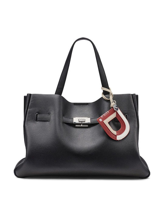 DKNY Bryar Damen-Satchel-Tasche Schwarz / Silber