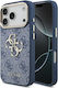 Guess калъф от PU кожа с метално лого и златна рамка за iPhone 18 Pro син
