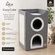 Lelo Pet Cozycube Tower – Премиум Триетажно Къщичка за Котки 2 Скривалища Горна Легълце и Драскалка 40×40×62cm