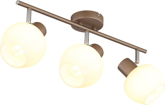 Globo Lighting Τριπλό Σποτ σε Καφέ Χρώμα