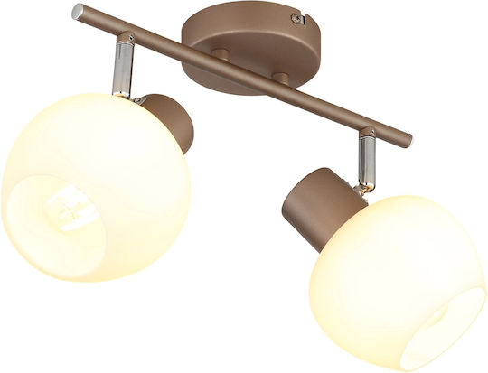Globo Lighting Διπλό Σποτ σε Καφέ Χρώμα