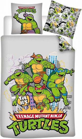 Herding Kinderbettbezüge Set Monobettbezug mit Kissenbezug Teenage Mutant Ninja Turtles 140x200cm