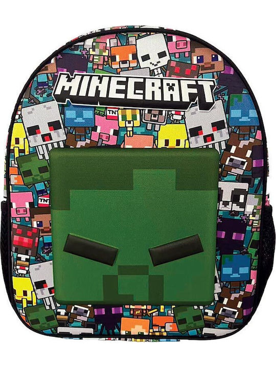 Gim Minecraft Metro Art 2 School Backpack Kindergarten with Water Bottle Holder Multicolour 12lt 15 x 3 x 25cm