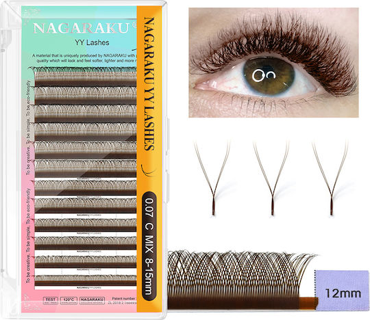 Yy-shaped Nagaraku 2d 0.07d Mix 8-15mm Brown