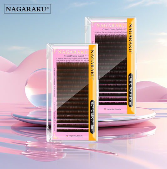 Classic Dark Brown Eyelash Nagaraku 0.05d 10mm