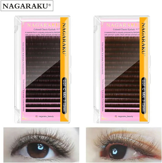 Classic Dark Brown Eyelash Nagaraku 0.07c 7mm