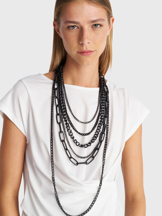 Necklaces Multi Strand Chains Black Necklaces Multi Strand Chains Black
