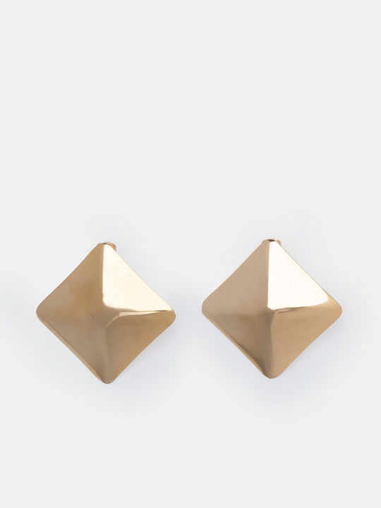 Luigi Ohrringe Stecknadelverschluss Geometrische Form Pyramide Gold