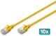 Digitus F/FTP Cat.6a (Gigabit) Мрежов Кабел Ethernet 2м Жълт 10 Бройки