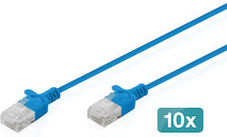 Digitus DK-1618-003S-B-10 Direct Attach Copper Cat.6 Καλώδιο Ethernet 0.3m Μπλε 10τμχ Digitus DK-1618-003S-B-10 Direct Attach Copper Cat.6 Καλώδιο Ethernet 0.3m Μπλε 10τμχ