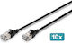 Digitus F/FTP Cat.6a (Gigabit) Мрежов Кабел Ethernet 1.5м Черен 10 Бройки