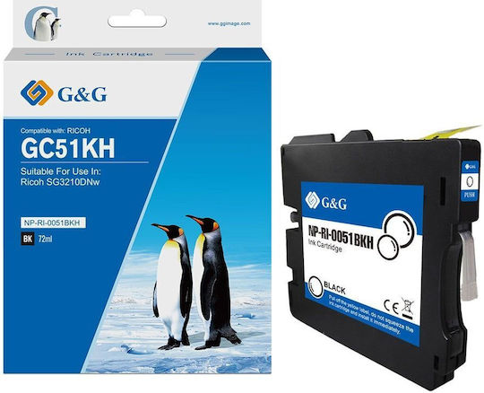 G&G Kompatibles Ricoh InkJet Tintenpatrone Gc51kh 40ml Schwarz 1Stück