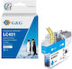 G&G Compatible Inkjet Printer Ink Brother Brother LC-421C 200 Pages Cyan 1 Piece