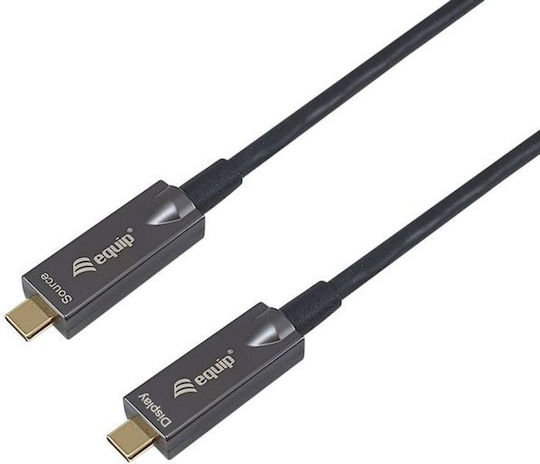 Equip USB 3.2 Video Cable USB-C Male - USB-C / DisplayPort 60W PD Black 7.5m 119464