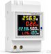 Qoltec 6-in-1 Einphasiges Digital Energieverbrauchs-Messgerät Din-Schiene Montage 230 V 100 A LCD Ct 3p