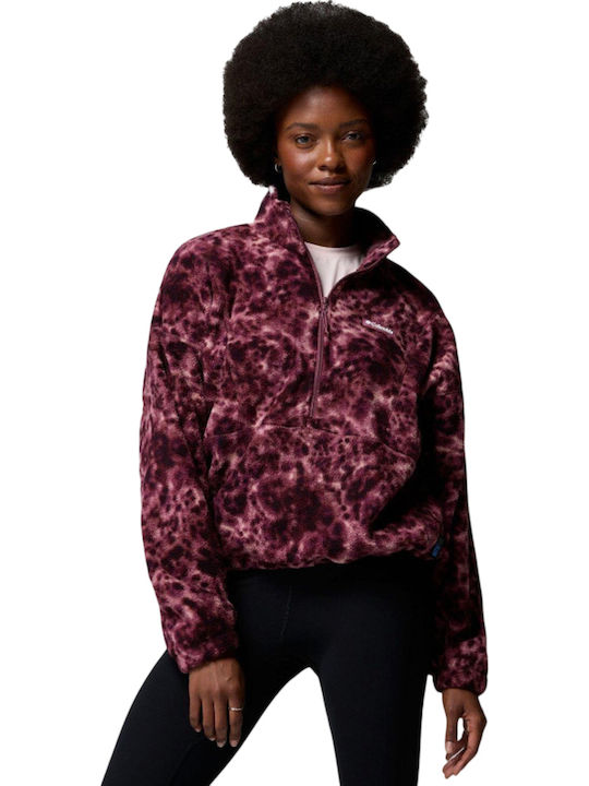 Columbia Gedruckte Damenbluse Fleece mit Reißverschluss Rote