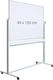 Tablă magnetică albă dublă rotativă 90 x 120 cm pe suport mobil profil de aluminiu Optima