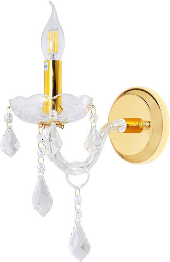 Artekko Modern Wall Lamp with E14 Bulb Base Gold 20x20x25cm