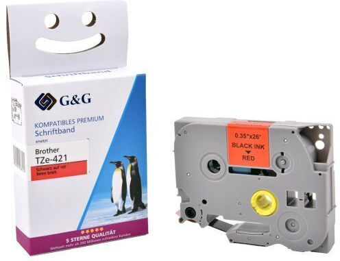 G&G Ταινία Ετικετογράφου σε Μαύρο Χρώμα Συμβατή με Brother TZe/TZ