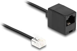 DeLock Плосък телефонен кабел RJ11 6P4C 3m Черен (88094)