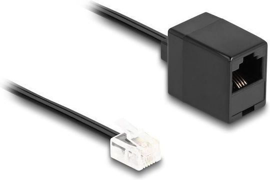 DeLock Плосък телефонен кабел RJ11 6P4C 2m Черен (88093)