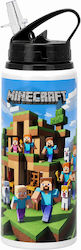 Digital Place Детска Бутилка За Вода От Алуминий Minecraft Бяла 600мл Digital Place Детска Бутилка За Вода От Алуминий Minecraft Бяла 600мл