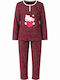 Cool Cool Sommer Damen Schlafanzug Set Burgundisch