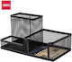 Deli Office Organizer Metal Mesh 3 Compartments Black