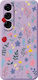 Painted Flowers Silicone Case Purple Samsung Galaxy A27 5g