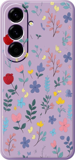 Painted Flowers Silicone Case Purple Samsung Galaxy A27 5g