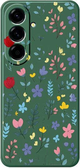 Painted Flowers Silicone Case Green Samsung Galaxy A27 5g