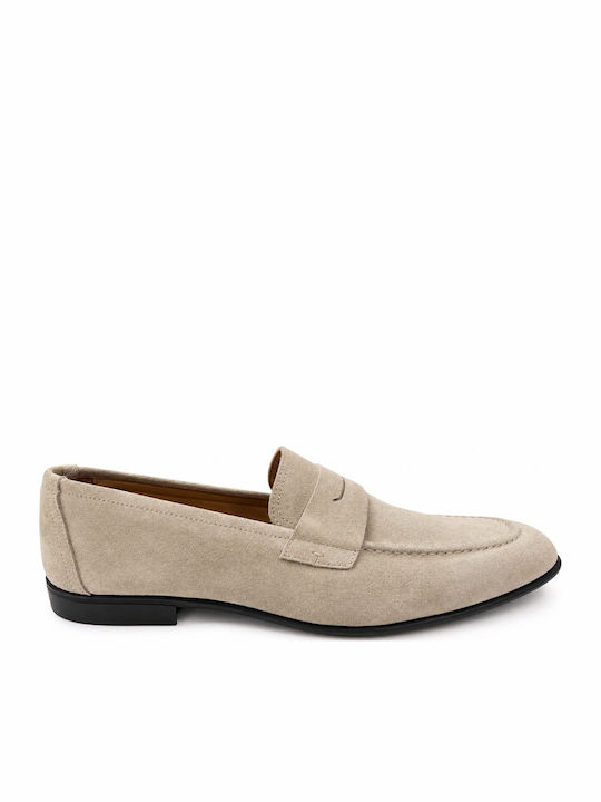Suede Ανδρικά Μοκασίνια σε Μπεζ Χρώμα
