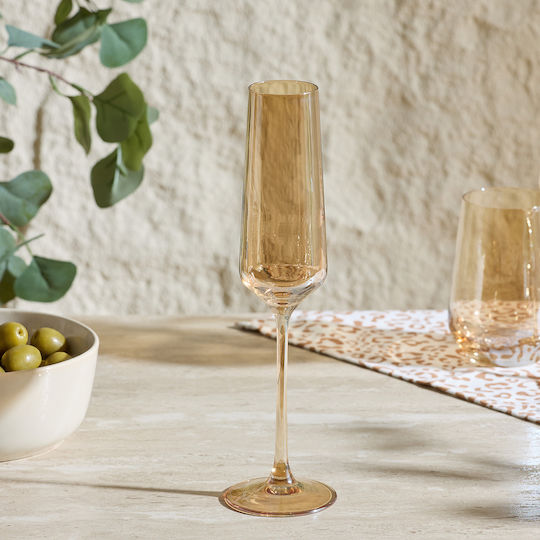 S-D Ambre Champagne Glasses Set Goblets Glass 200ml 4 Pieces