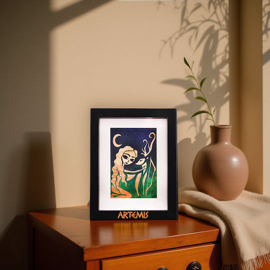 Inspiral Tree Copper Painting Goddess Artemis Frame 17.5 × 22.5 Cm