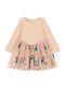 Kinderkleid Langärmeliges Tüll Rainbow Star