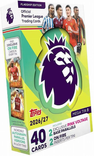 Topps 2026-27 Premier League Flagship Edition Mega Tin 3 40 Cards Total