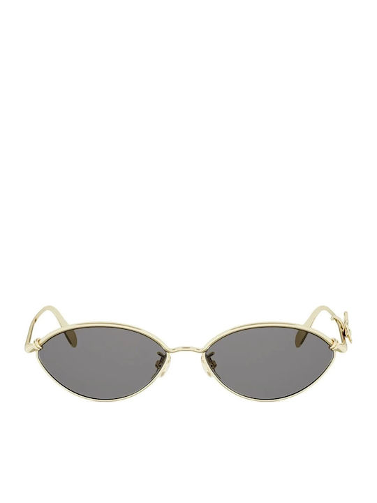 Damen Sonnenbrille mit Metallischem Rahmen Gold/Grau