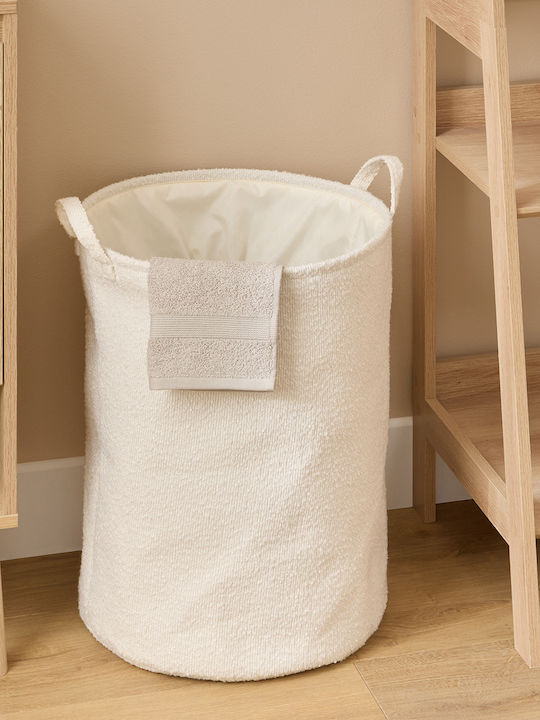 5Five Set of Fabric Collapsible Laundry Baskets 56lt 38.5x38.5x53cm White