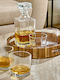 Crystal Whiskey Serving Decanter with Stopper and Glasses 6pcs