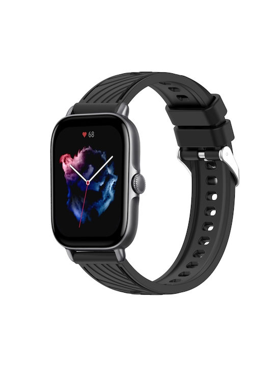 Λουράκι Σιλικόνης Μαύρο (Amazfit GTS 3)