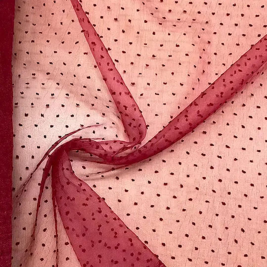 Decoration Fabric Organza by Meter Width 3cm Burgundy