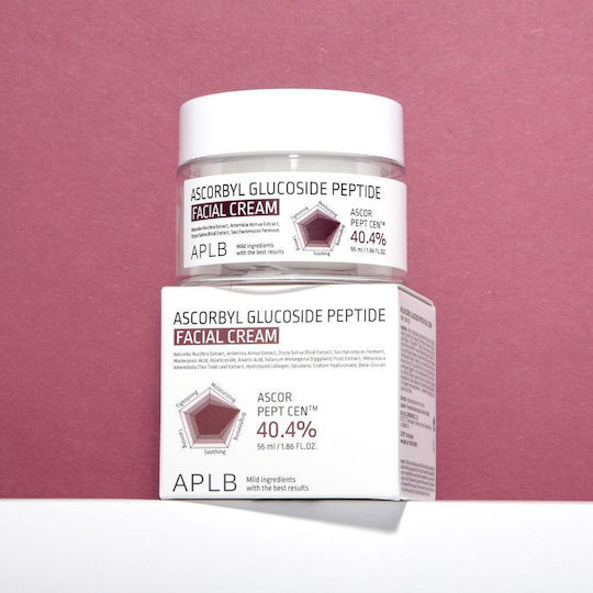 APLB Ascorbyl Glucoside Peptide Face Cream for Moisturizing and Brightening with Hyaluronic Acid and Vitamin C 55ml