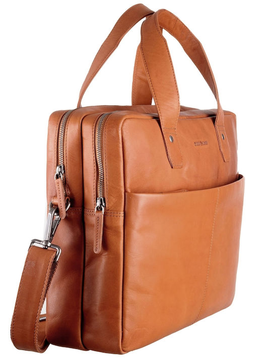 Geantă bărbătească de umăr / crossbody din piele Bej