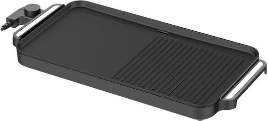 Estia Tabletop Electric Grill with Smooth and Grooved Plate 2000W with Adjustable Thermostat 47x26.5cm