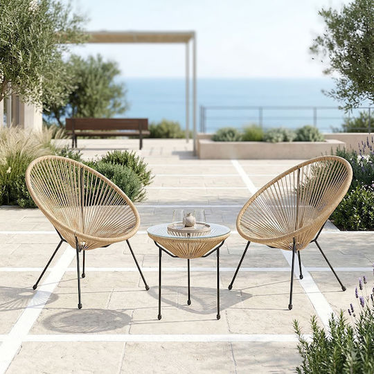 Pakketo Garten- und Outdoor-Möbelset für Wohnzimmer 3 Stück